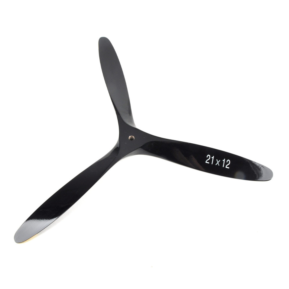 21*12inch Wooden Propeller Three-Blade Oil-Powered Positive Propeller  Black
