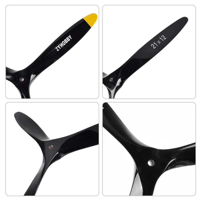 21*12inch Wooden Propeller Three-Blade Oil-Powered Positive Propeller  Black