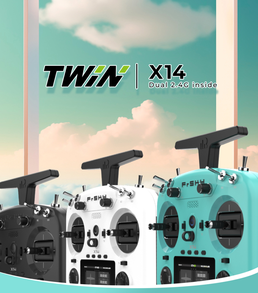 Frsky TWIN Remote Control X14 X14S Dual 2.4G Radio System for RC Model Airplanes