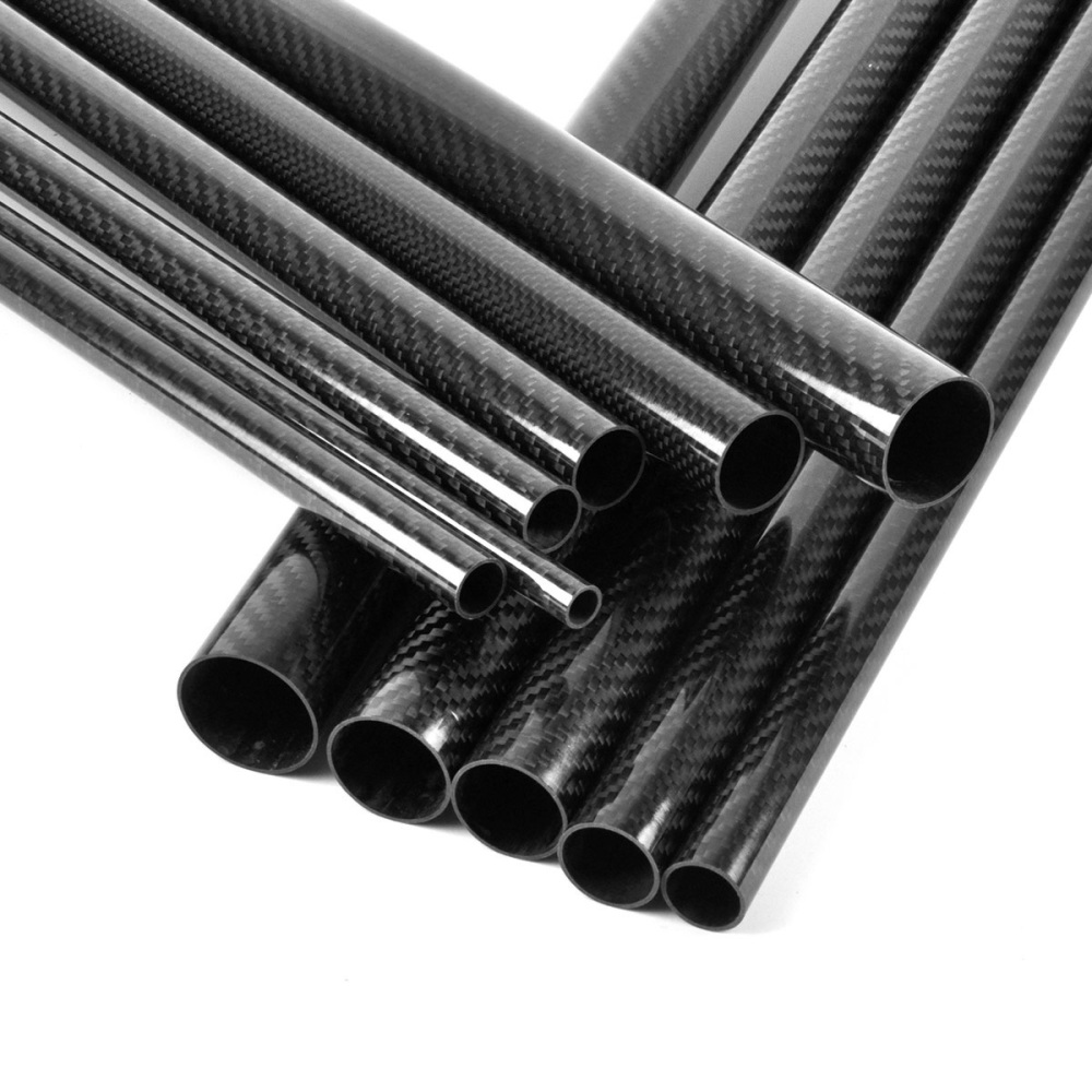 Twill Glossy Carbon Fiber Tubing Diameter 5mm 7mm 9mm 11mm 13mm 15mm 17mm 19mm 21mm 23mm 25mm 27mm Length 500mm Black