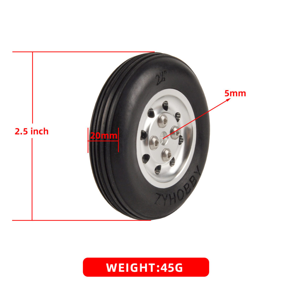 ZYHOBBY Rubber Tires Aluminum Core 1.75inch 3inch 3.5inch 2.5inch 4inch 4.5inch For RC Airplanes