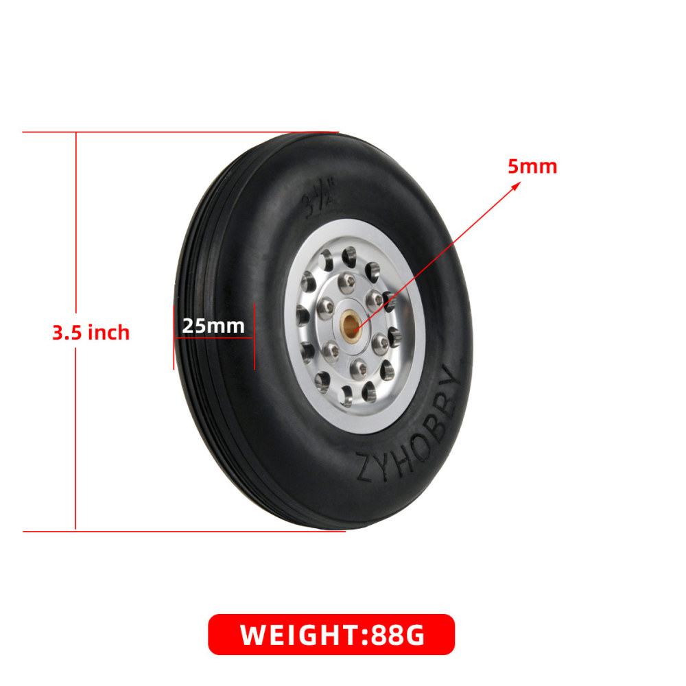 ZYHOBBY Rubber Tires Aluminum Core 1.75inch 3inch 3.5inch For RC Airplanes