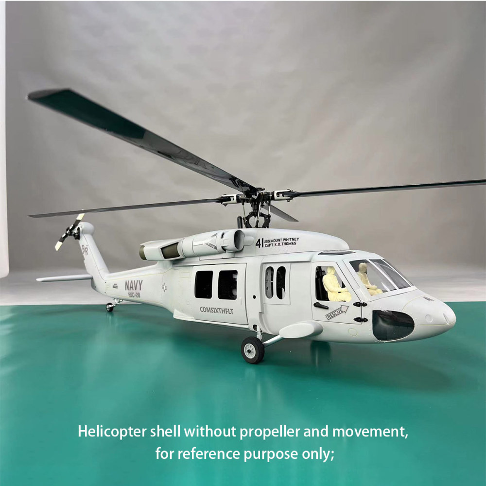 500 Size UH-60 Black Hawk Gray Helicopter Fuselage