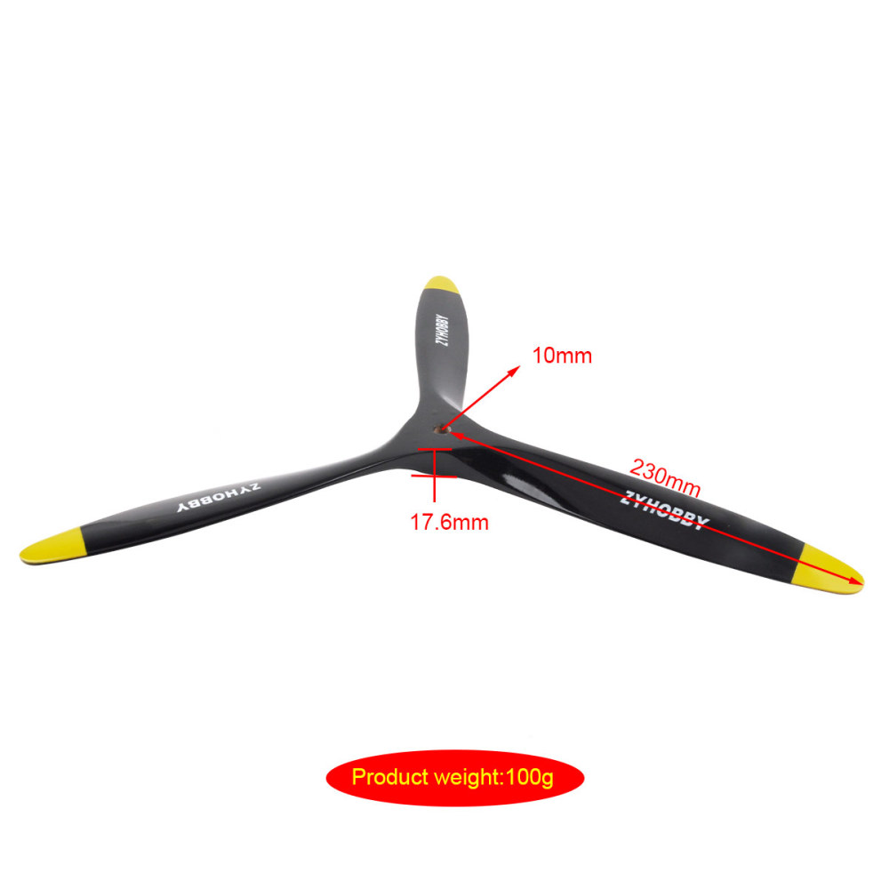 ZYHOBBY 18*06inch Wooden propeller Three-bladed propellers Positive thrust propeller Suitable for oil-powered aircraft