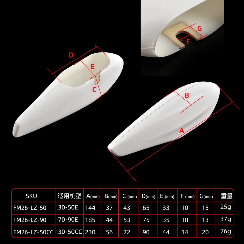RC Airplanes Landing Gear Wheel Pants Cover  Pair Low Resistance 144mm/185mm Length Protection for Models Aircraft Spare Part