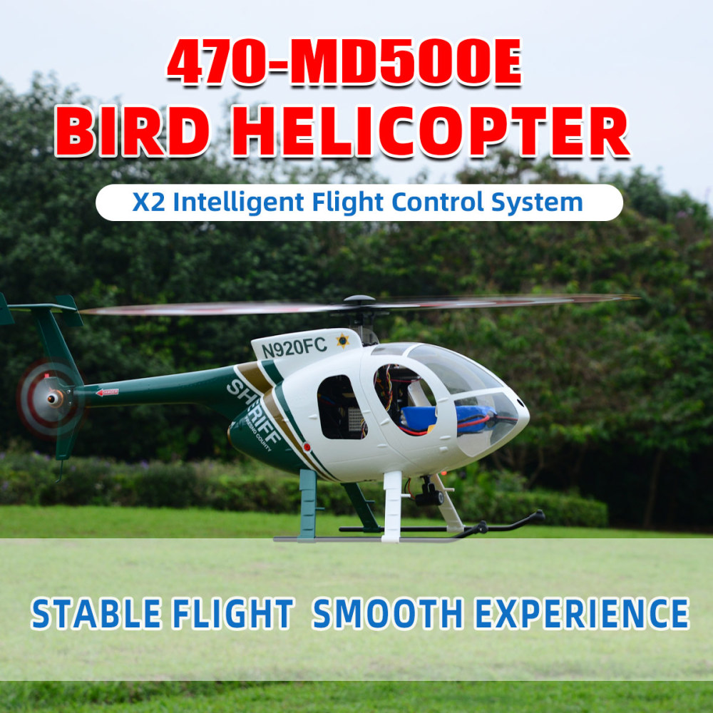 Roban 470size MD-500E Bird Heilcopter RC Heilcopter GPS Mode X2 Flight Control System LED Lighting System RTF Version