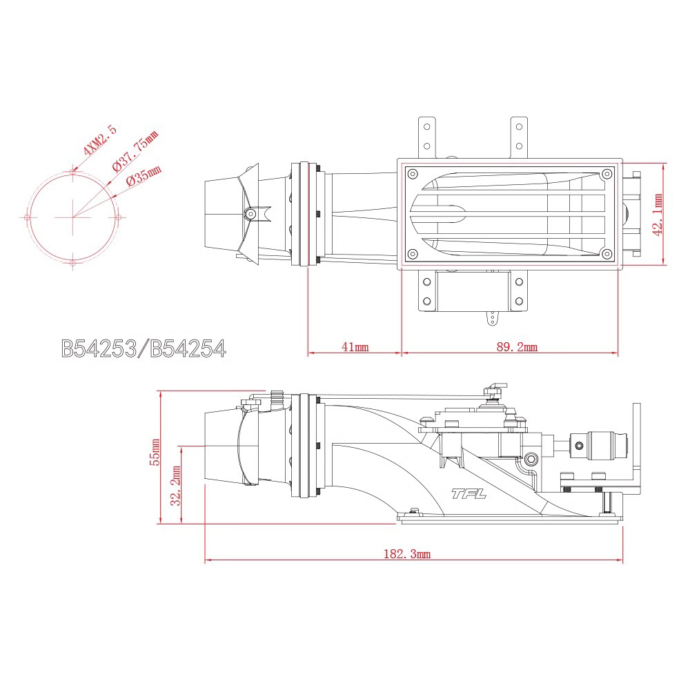 TFL RC BOAT B54254 Water jet propeller jet driven boat remote control model retrofitted with reverse jet nozzle