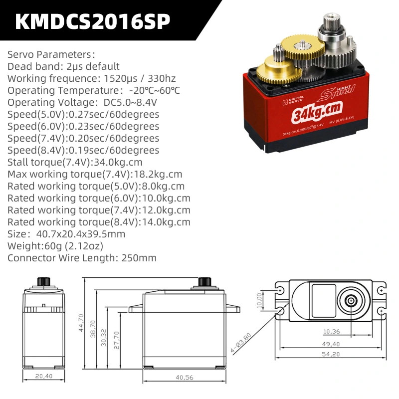 KINGMAX Waterproof Digital High Voltage Servo for 28-50CC RC Airplane