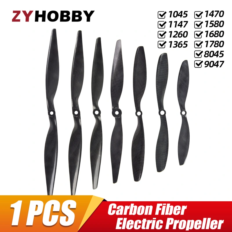 1PC Carbon Fiber Propeller Prop 1045 1147 1260 1365 1470 1580 1680 1780  8045 9047 for RC Electric Airplane Model