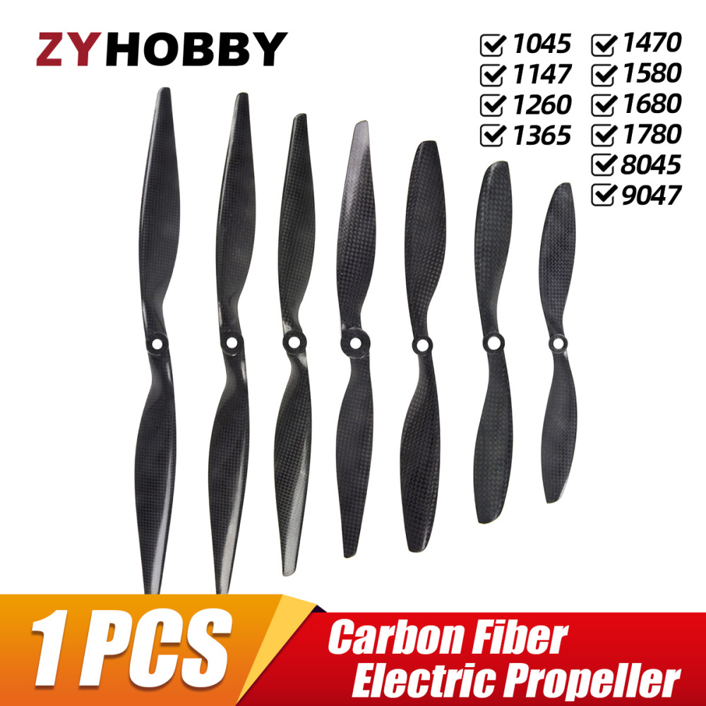 1PC Carbon Fiber Propeller Prop 1045 1147 1260 1365 1470 1580 1680 1780  8045 9047 for RC Electric Airplane Model