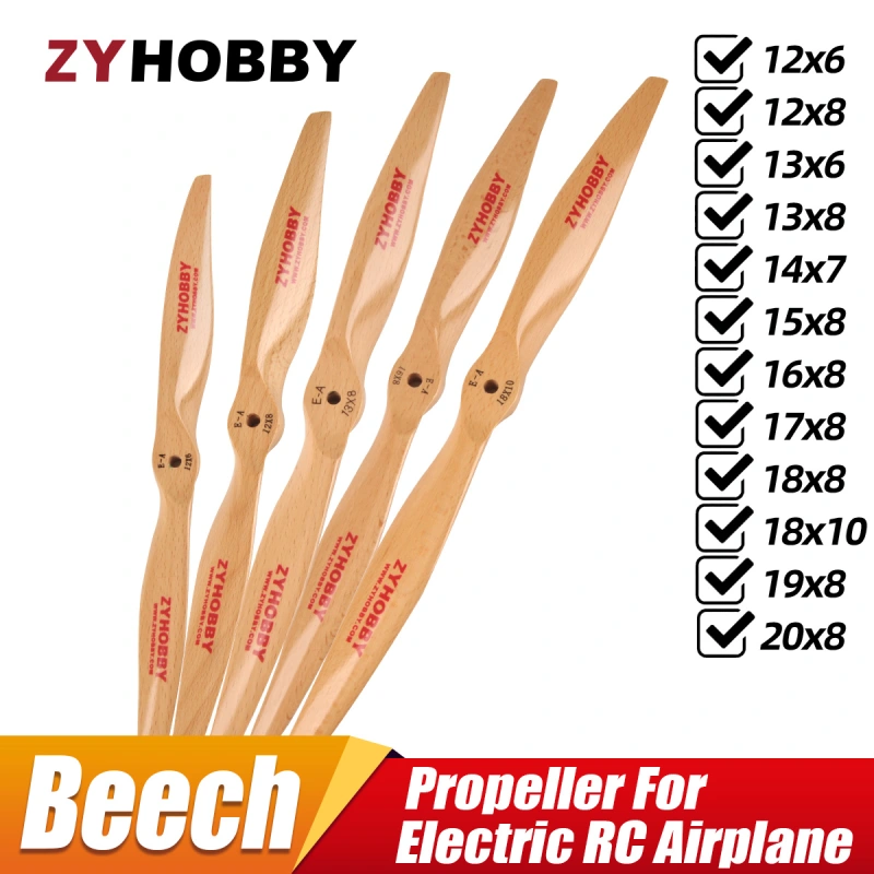Flight Model 12inch to 18inch CW Wooden Propeller for Electric Motor/Engine
