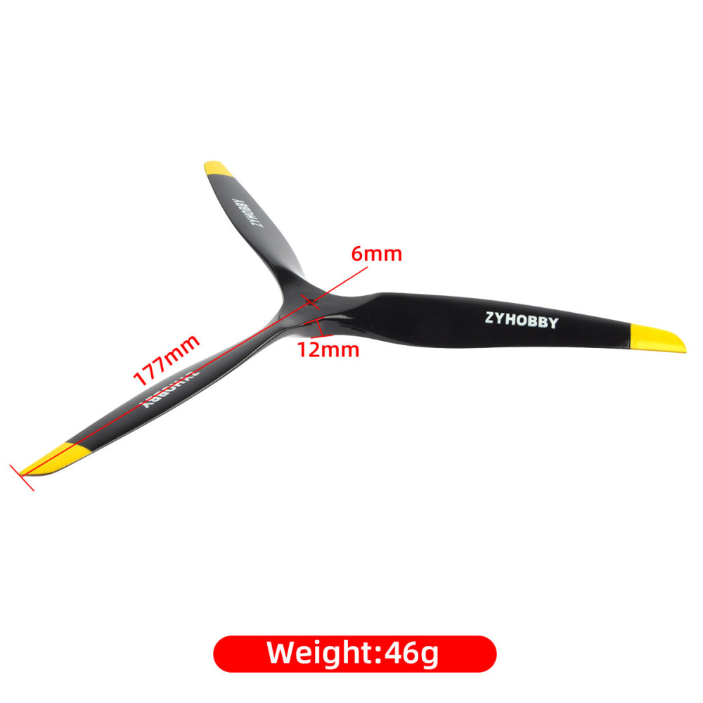 ZYHOBBY 3 Bladed Propeller CW Length 35.5CM for RC Airplane(14*7inch,Tractor)