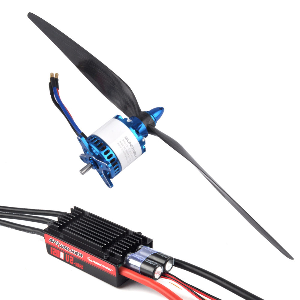SUNNYSKY Fixed Wing Power Pack Power Motors Carbon Fiber Propeller High Strength Raw Materials Brushless Electronic Governor (Power Motors+Propeller+Electronic Governor)