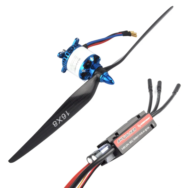 SUNNYSKY Fixed Wing Power Pack Power Motors Carbon Fiber Propeller High Strength Raw Materials Brushless Electronic Governor (Power Motors+Propeller+Electronic Governor)