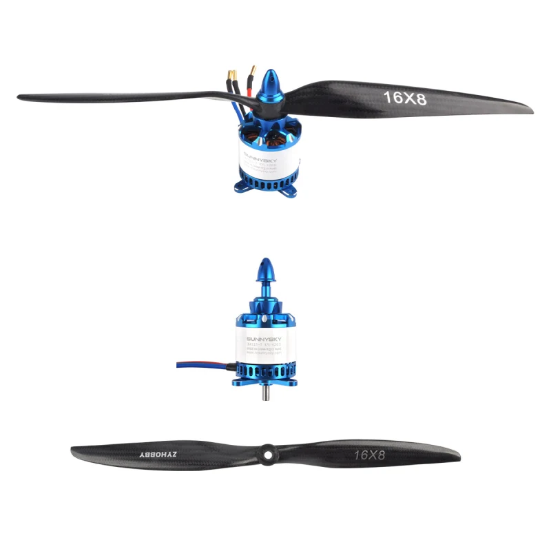SUNNYSKY Fixed Wing Power Pack Power Motors Carbon Fiber Propeller High Strength Raw Materials Brushless Electronic Governor (Power Motors+Propeller+Electronic Governor)
