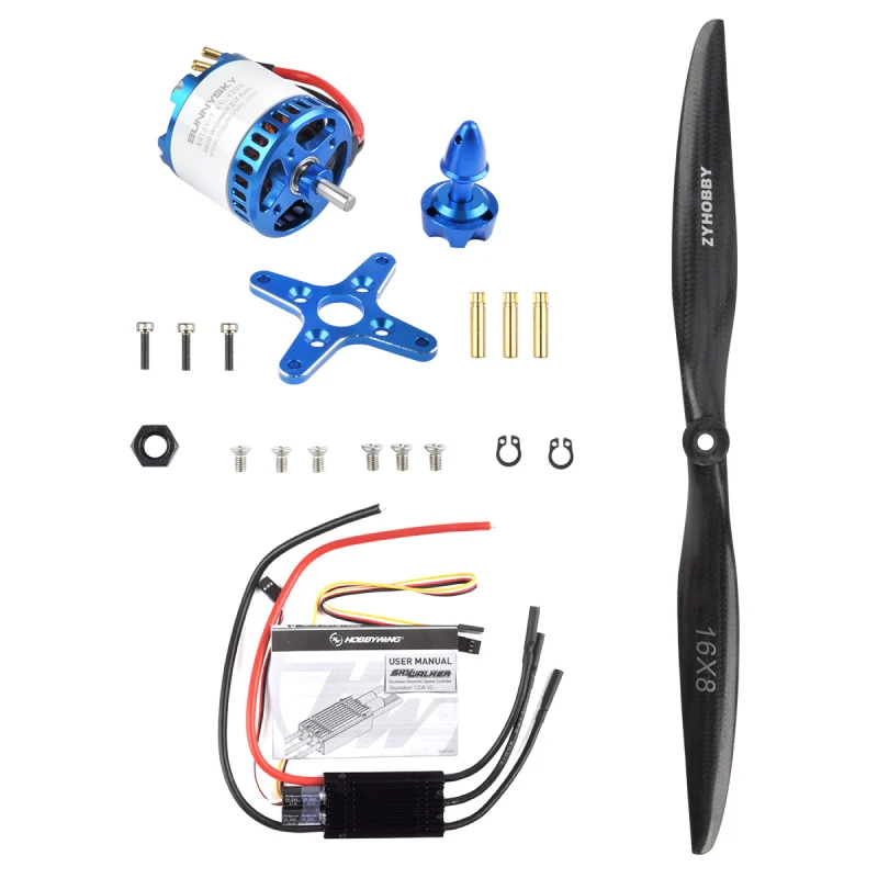 SUNNYSKY Fixed Wing Power Pack Power Motors Carbon Fiber Propeller High Strength Raw Materials Brushless Electronic Governor (Power Motors+Propeller+Electronic Governor)