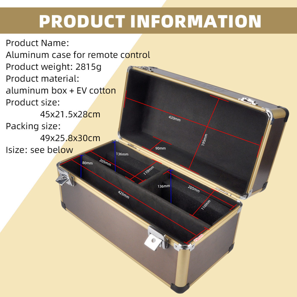 Advance Sale,Dual-control Aluminum Case  for Model Remote Control Rainproof Dustproof Avoid Bumping Convenient for Travelling