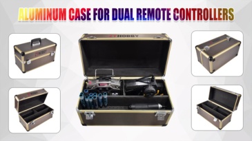 Aluminum Case for Dual Controllers Tool Box for 2 Model Remote Controllers Rainproof Dustproof Avoid Bumping Convenient for Travelling