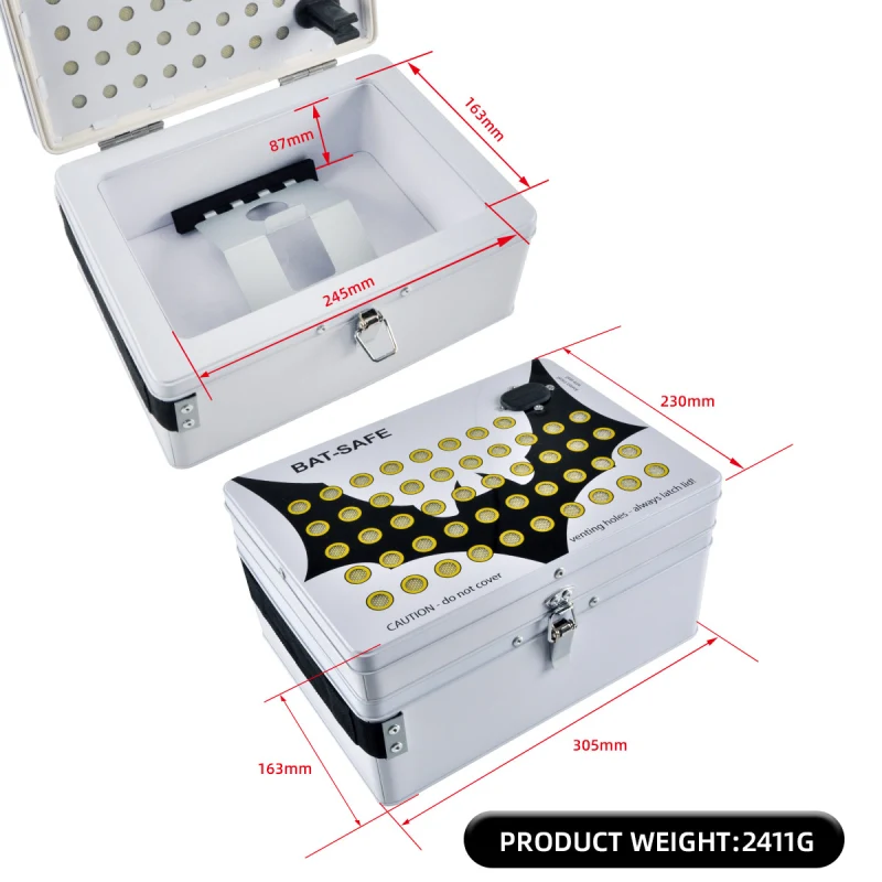 Fireproof Aluminum Box Explosion-Proof Lithium Battery Safety Suitcase for RC Aircraft Car FPV Drone