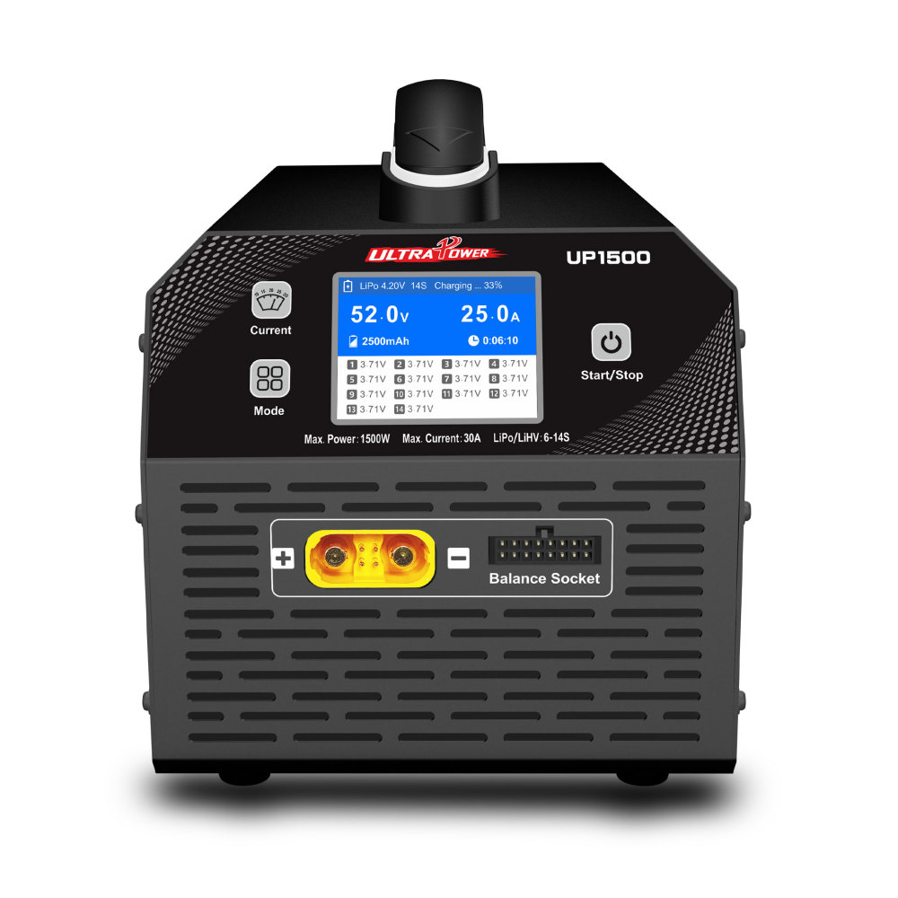 Ultra Power UP1500 Professional Dual Channels 6-14s Lipo Smart Charger LCD Display Easy to Use