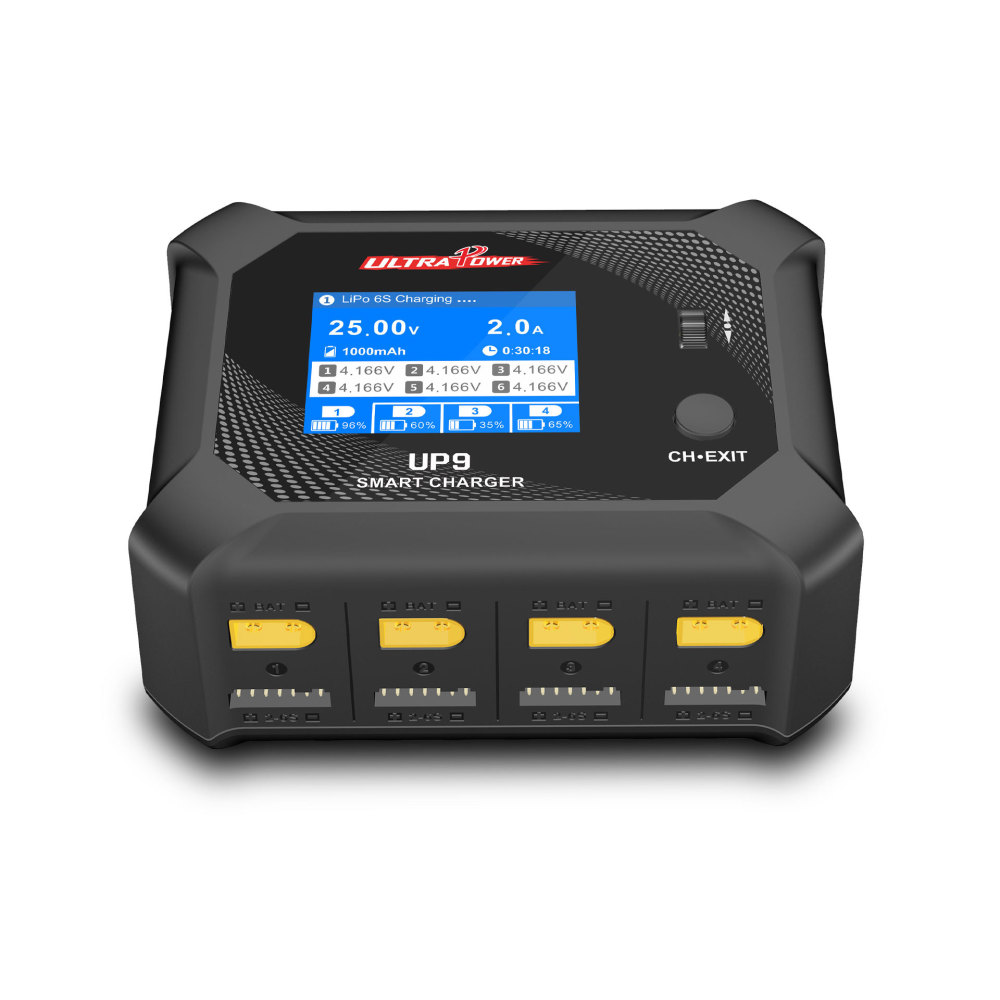 Ultra Power UP9 AC100W/DC200W Four Channels Smart Balance Charger Support 1-6S Lipo LiHV 4.45V Battery