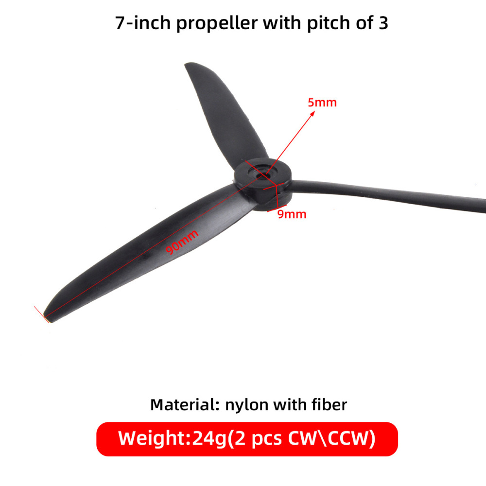 10 inch 7 inch propeller, nylon with fiber paddle, three-blade propeller, a variety of models to choose from