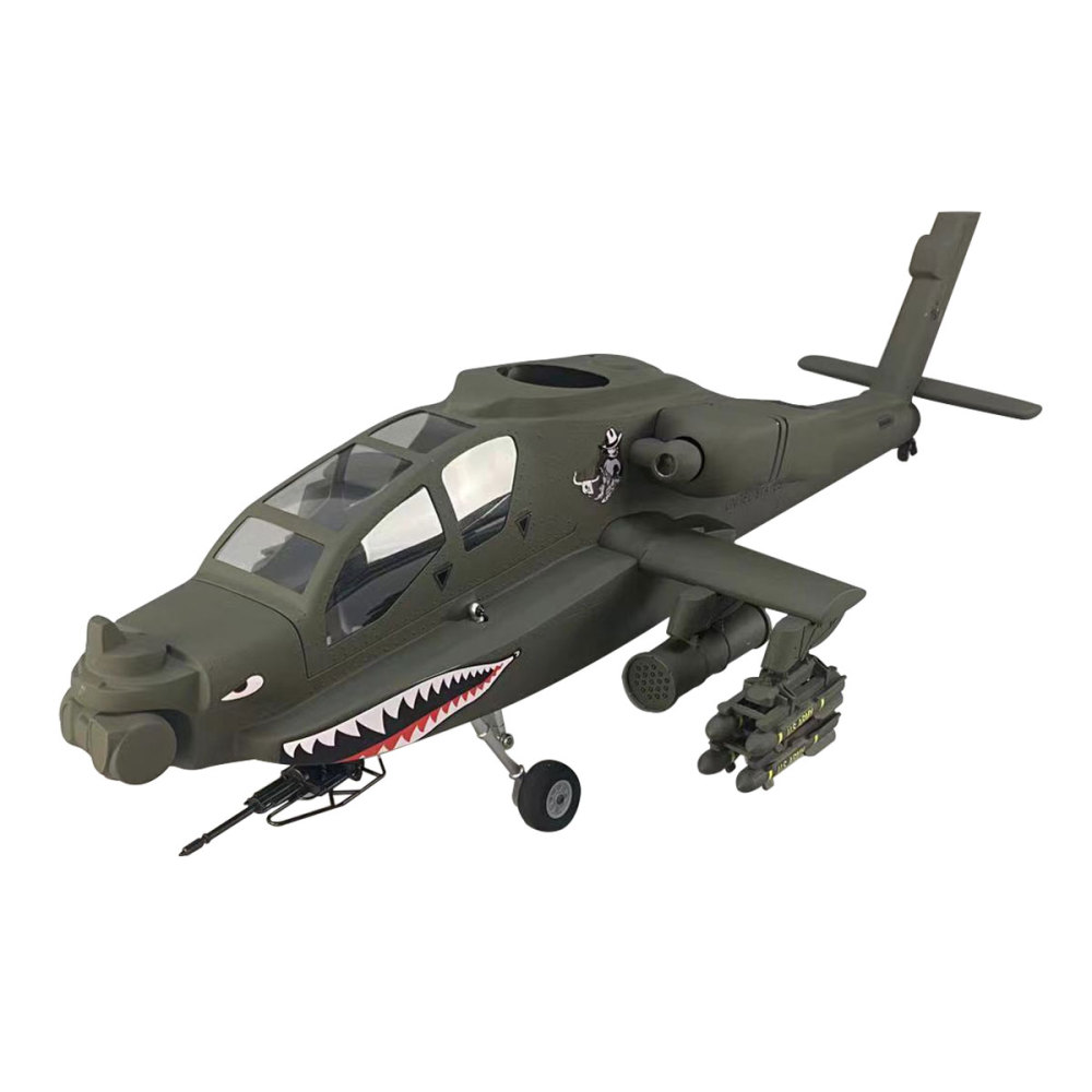 500 Military Drab AH-64 RC Helicopter Fuselage 500 Size Green Painting Apache