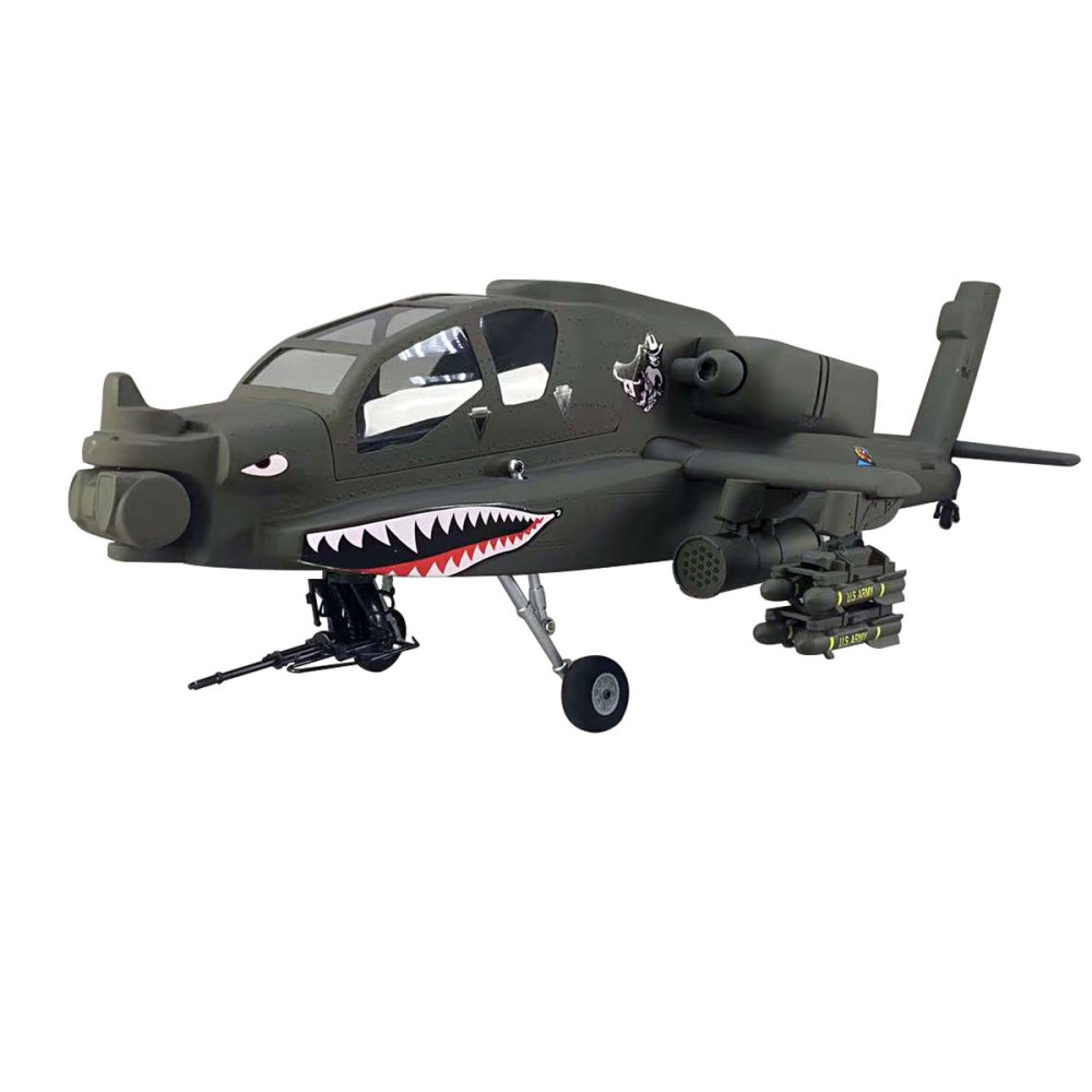500 Military Drab AH-64 RC Helicopter Fuselage 500 Size Green Painting Apache