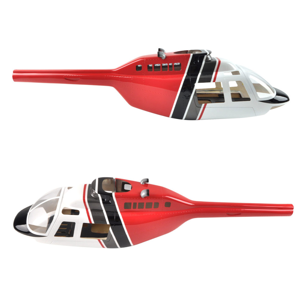 Roban 470 Size B206 Helicopter Fuselage RC Copter Glassfiber Case RC Model Pre-Painted Fuselage Red Black White