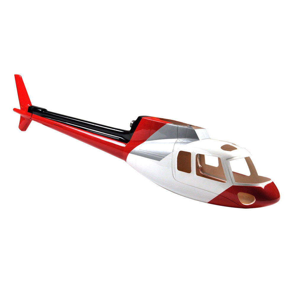 RC Helicopter Fuselage AS350 Ecureuil Painting 500 Size Fuselage Desinged for The T-Rex 500 Red White Silver
