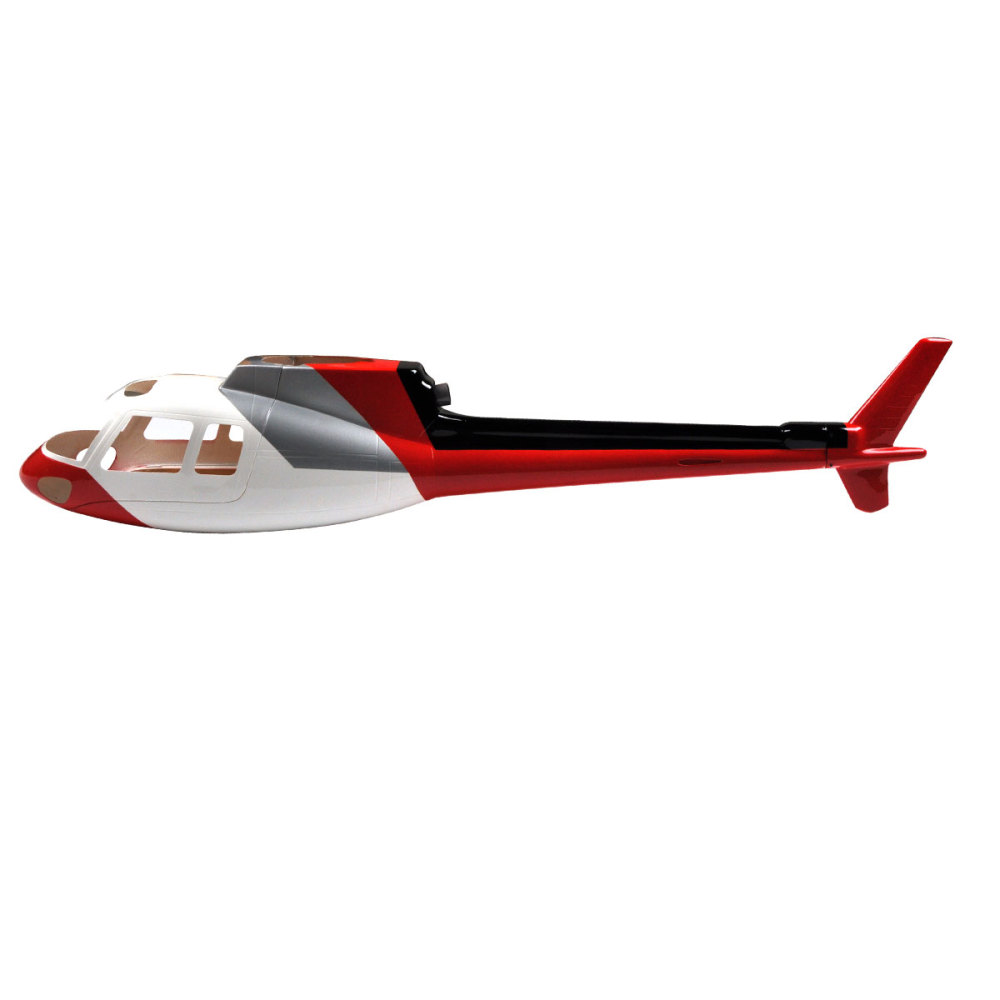RC Helicopter Fuselage AS350 Ecureuil Painting 500 Size Fuselage Desinged for The T-Rex 500 Red White Silver