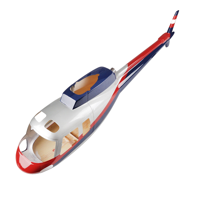 Roban helicopter fuselage 500 size AS350 Police Red Blue Silver pre-painted helicopter fuselage