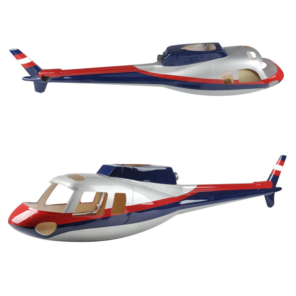 Roban helicopter fuselage 500 size AS350 Police Red Blue Silver pre-painted helicopter fuselage