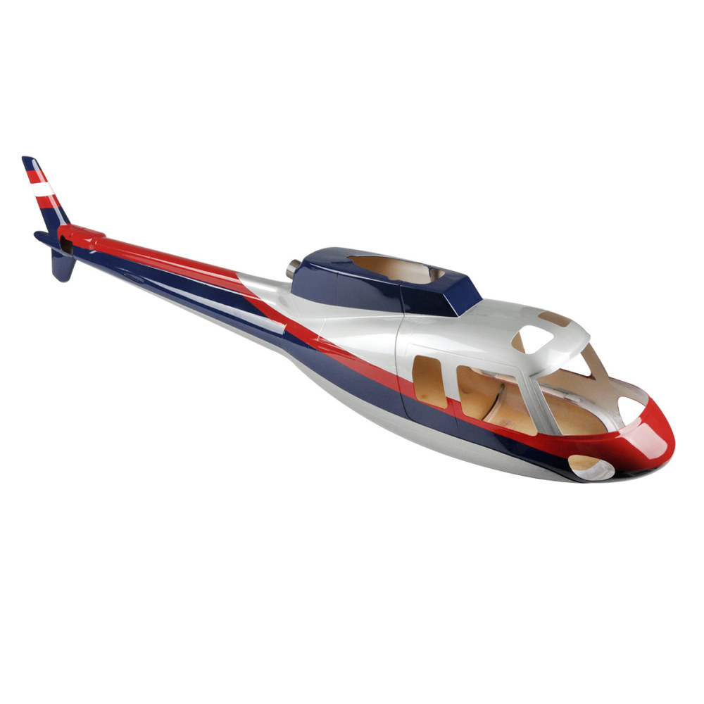 Roban helicopter fuselage 500 size AS350 Police Red Blue Silver pre-painted helicopter fuselage