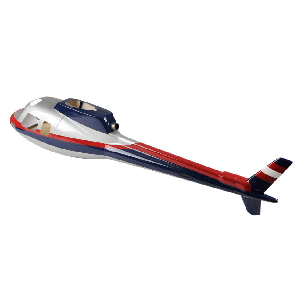Roban helicopter fuselage 500 size AS350 Police Red Blue Silver pre-painted helicopter fuselage