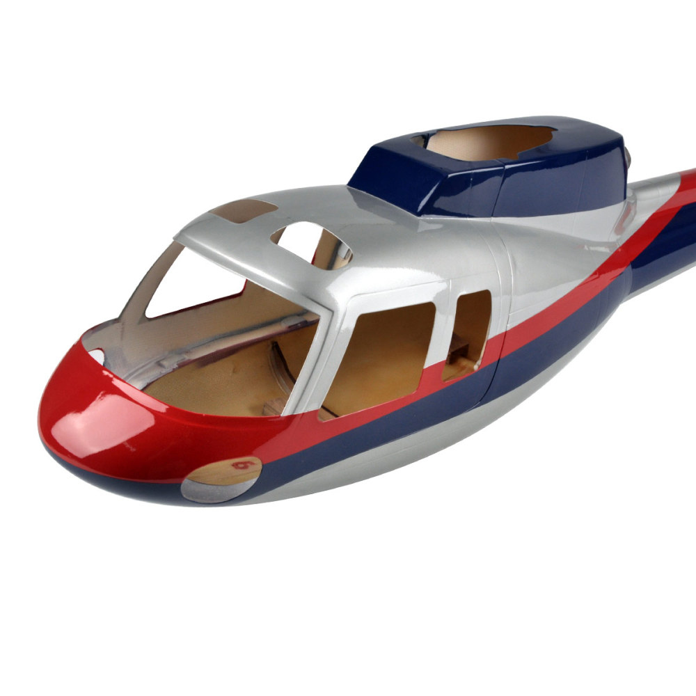 Roban helicopter fuselage 500 size AS350 Police Red Blue Silver pre-painted helicopter fuselage