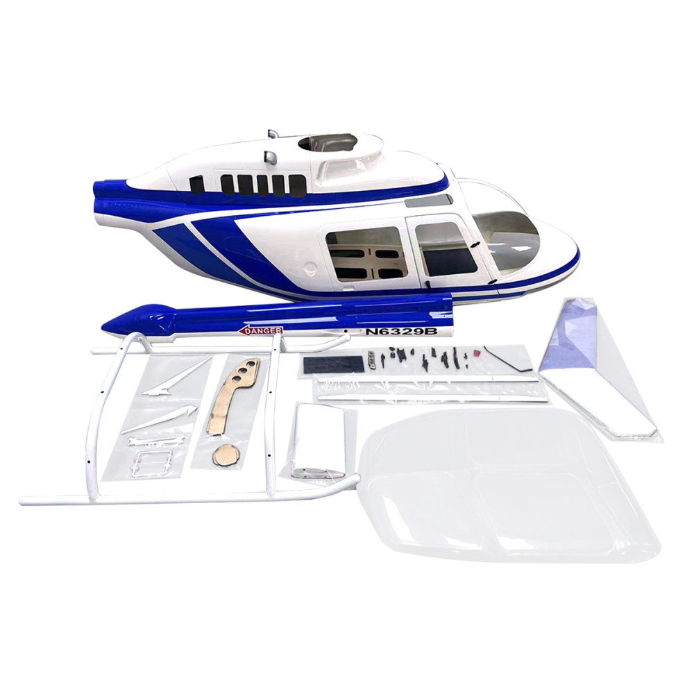 ROBAN 700 B206 Helicopter Fuselage 700 Bell 206 Blue and White Pre-painted