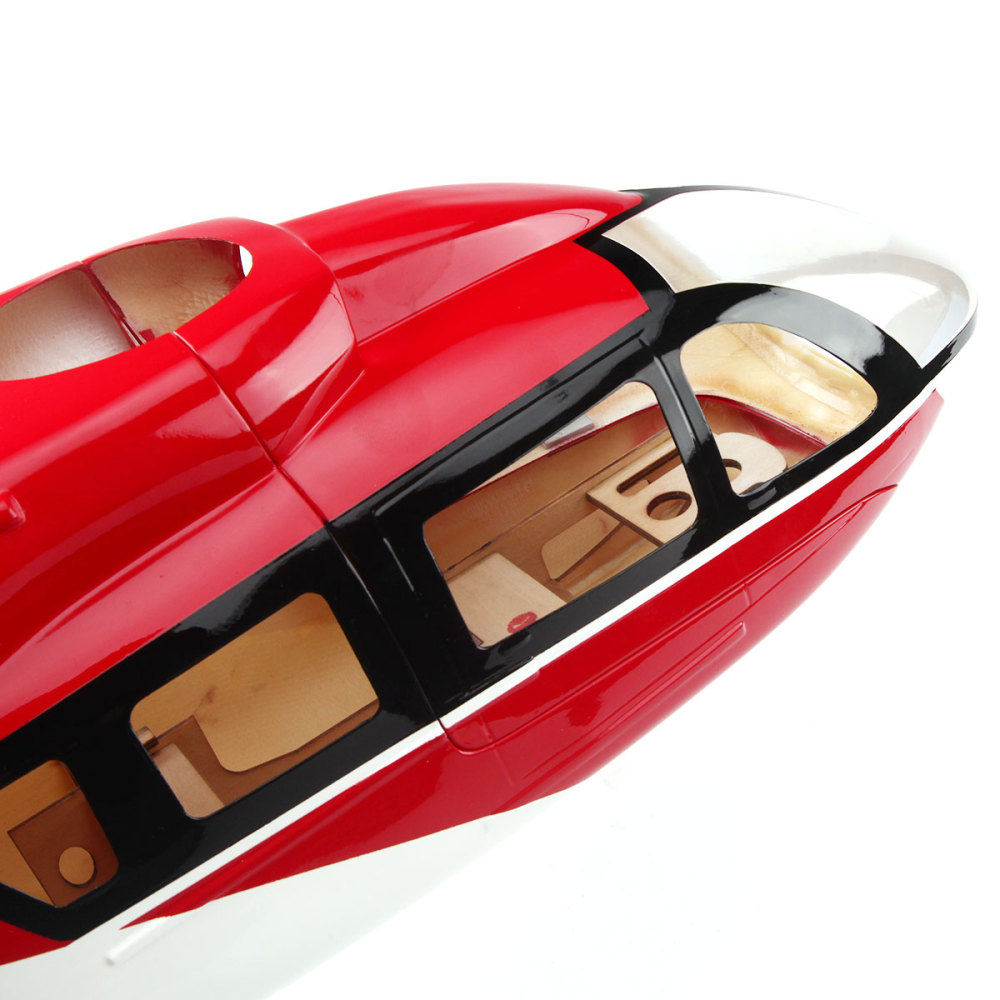 Roban 450 Size Helicopter Fuselage Ec-145 Red And White Prepainted Helicopter Fuselage