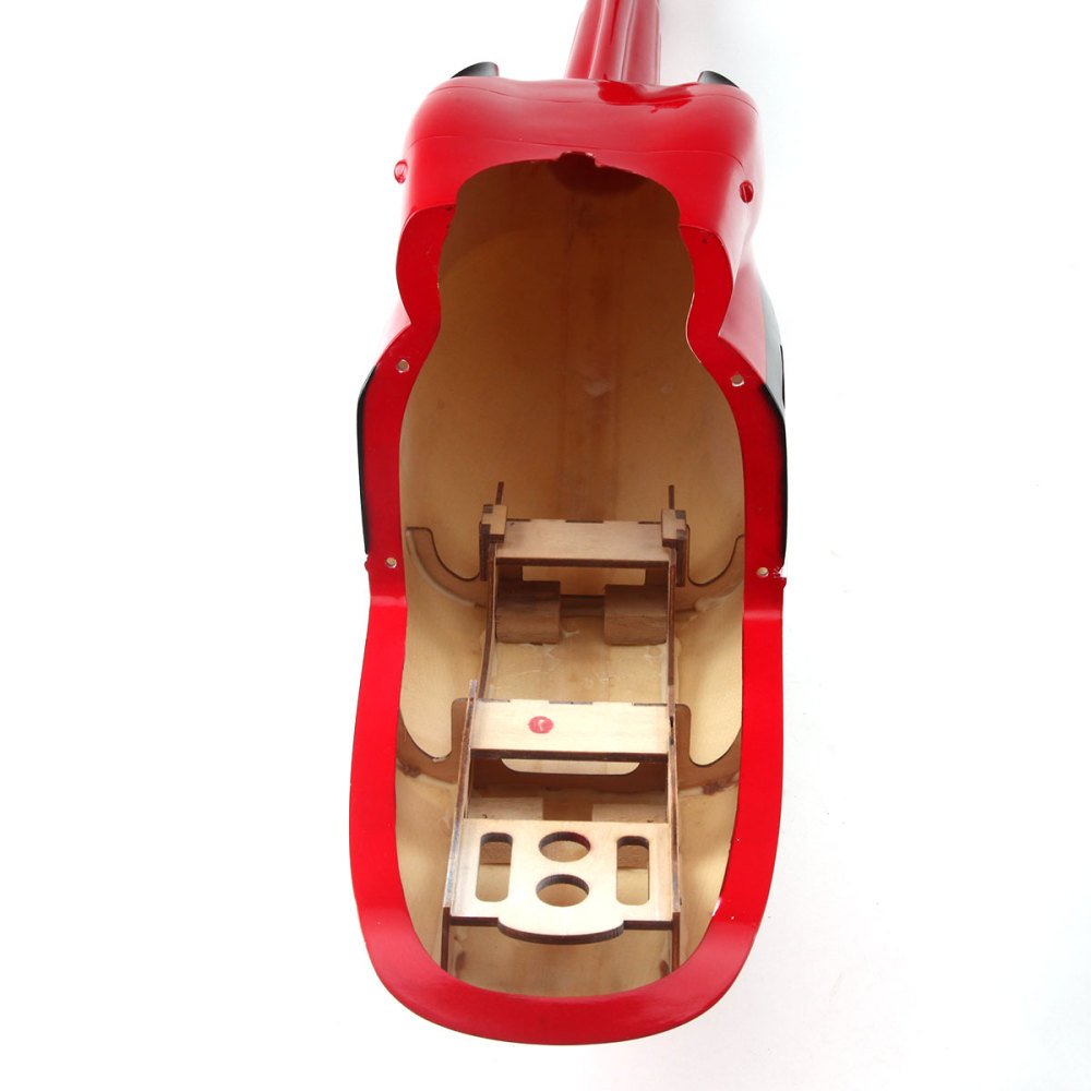 Roban 450 Size Helicopter Fuselage Ec-145 Red And White Prepainted Helicopter Fuselage