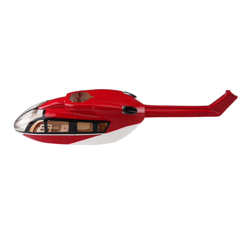 Roban 450 Size Helicopter Fuselage Ec-145 Red And White Prepainted Helicopter Fuselage