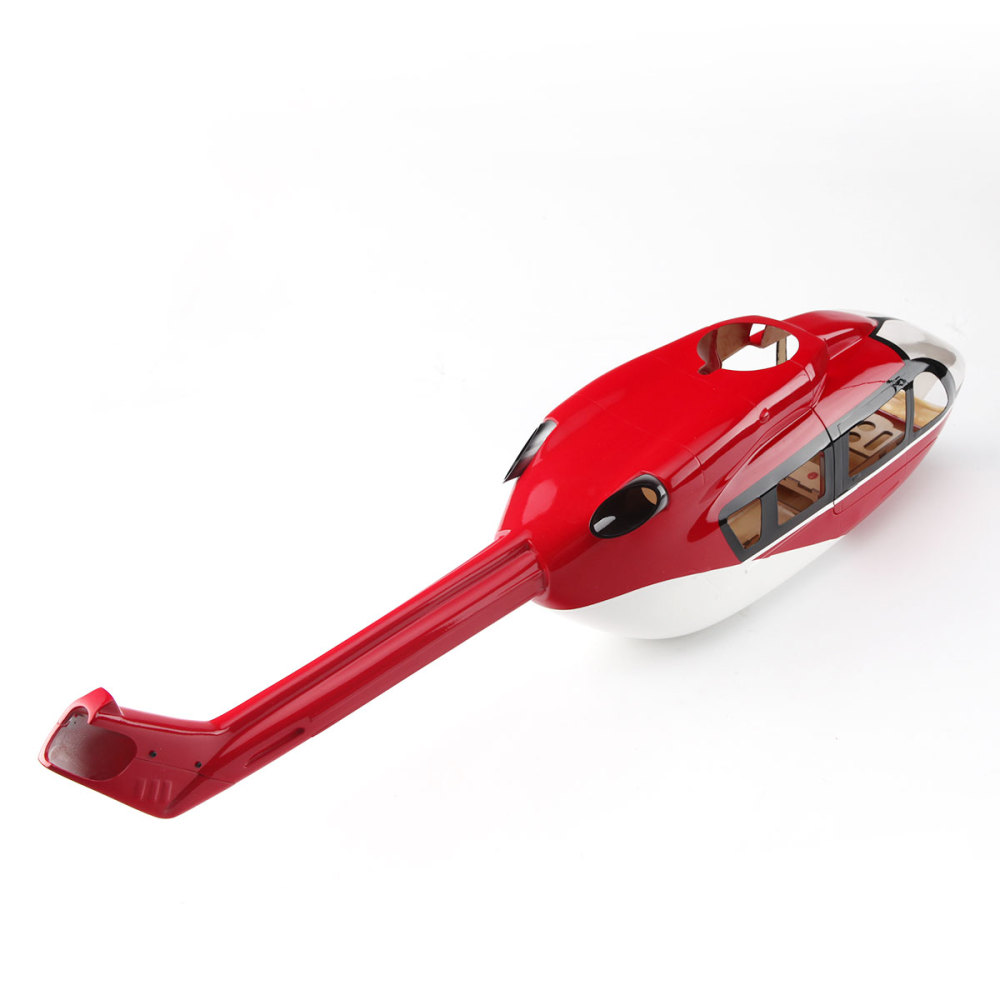 Roban 450 Size Helicopter Fuselage Ec-145 Red And White Prepainted Helicopter Fuselage
