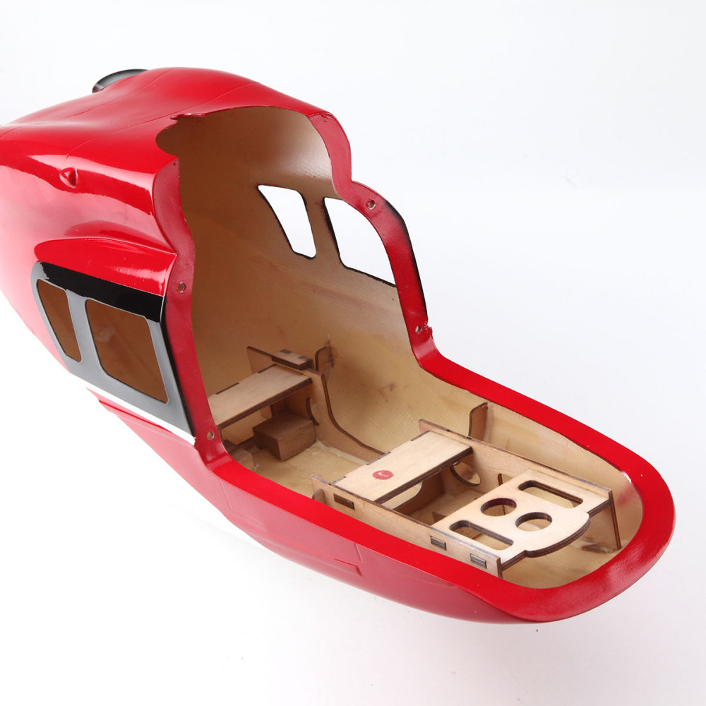 Roban 450 Size Helicopter Fuselage Ec-145 Red And White Prepainted Helicopter Fuselage