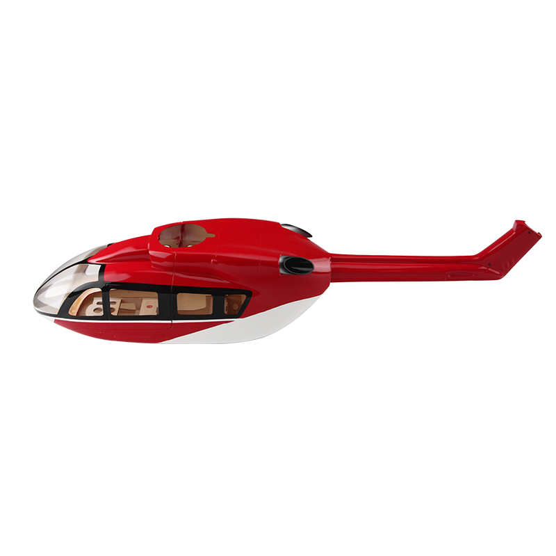 Roban 450 Size Helicopter Fuselage Ec-145 Red And White Prepainted Helicopter Fuselage