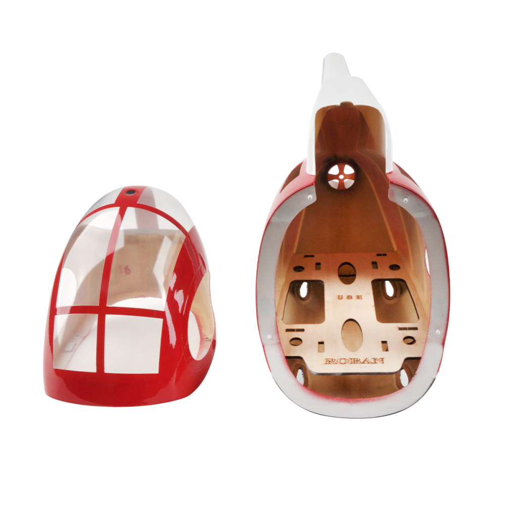 Roban 450 Size Helicopter Fuselage 450 size MD500E police red Prepainted Helicopter Fuselage