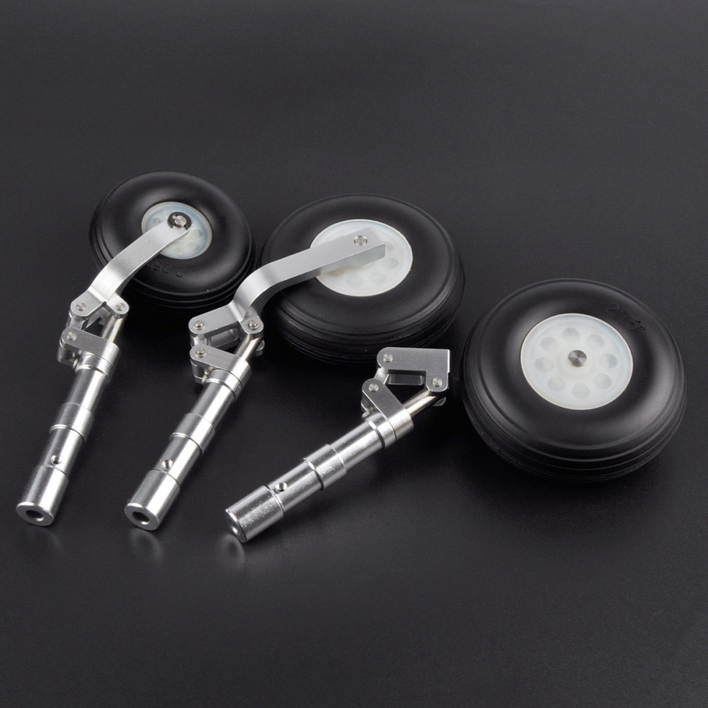 RC Airplane SZ002-16003 Alloy Undercarriage Anti-vibration Landing Gear with Wheels 3pcs/set for 1.6m Red Arrows RC Plane