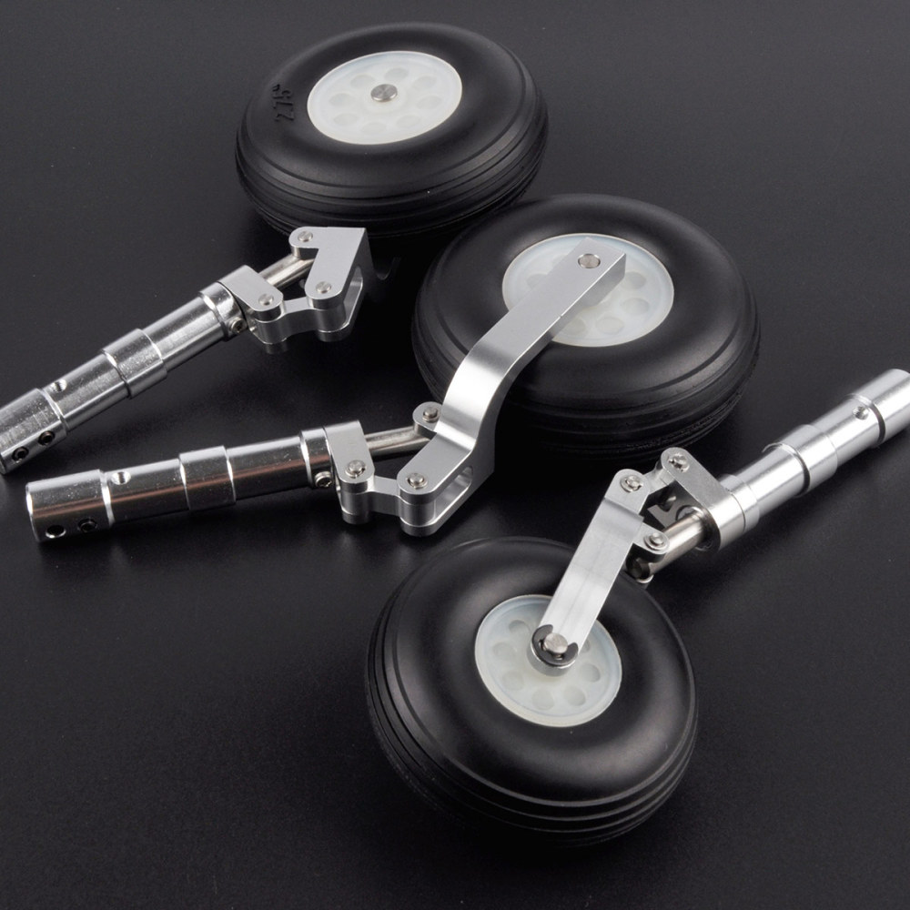 RC Airplane SZ002-16003 Alloy Undercarriage Anti-vibration Landing Gear with Wheels 3pcs/set for 1.6m Red Arrows RC Plane
