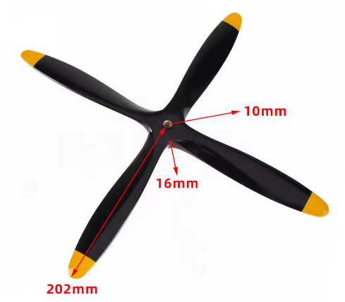 CW 4 Blades Wooden Propeller 16*06inch For RC Fixed Wing Airplane Model