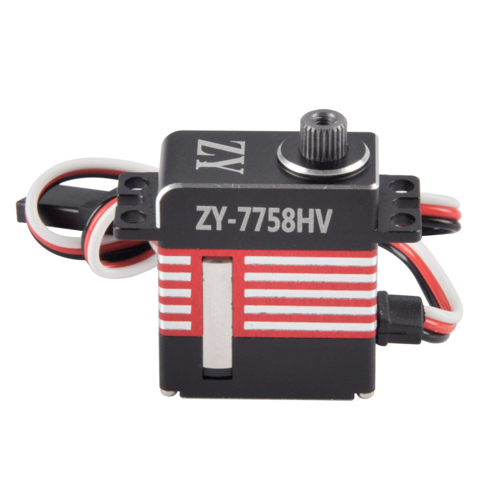 ZY-7758HV Standard Servo Torque Digital Corelessmotor Metal Brush Motor Servo 23*12*27mm 25T 7.7KG for RC Plane