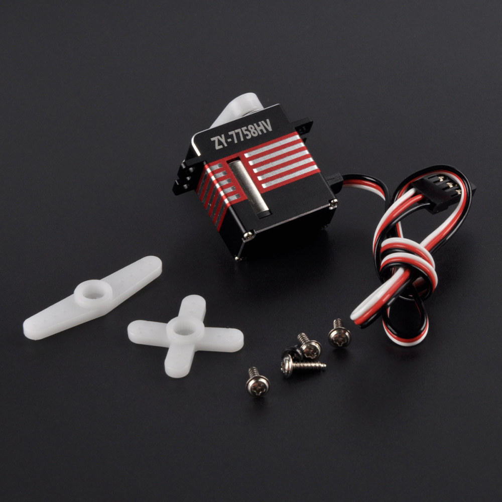 ZY-7758HV Standard Servo Torque Digital Corelessmotor Metal Brush Motor Servo 23*12*27mm 25T 7.7KG for RC Plane