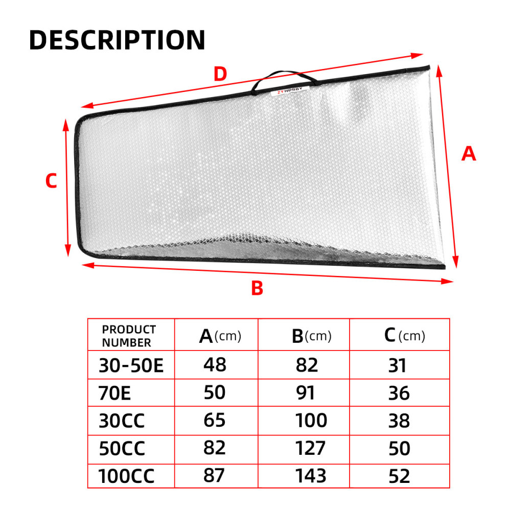2 Layer Bubble Wing Bag for 70E 30CC 50CC 100CC RC Airplane